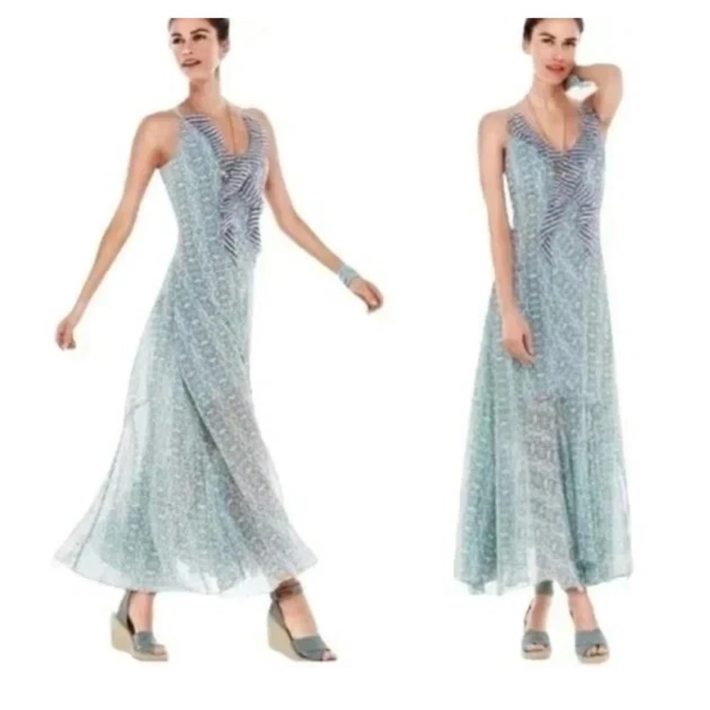 CABI MAXI DRESS WITH‎ FRONT RUFFLE